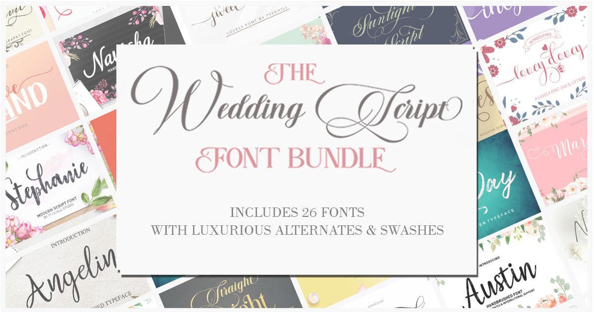 The Wedding Script Font Bundle — wedding font preview